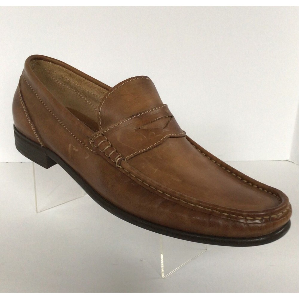 TO BOOT NEW YORK Soft Leather Penny Loafers, Medium Brown (Size 10 M)